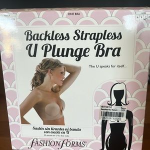 Backless Strapless U plunge bra NWT